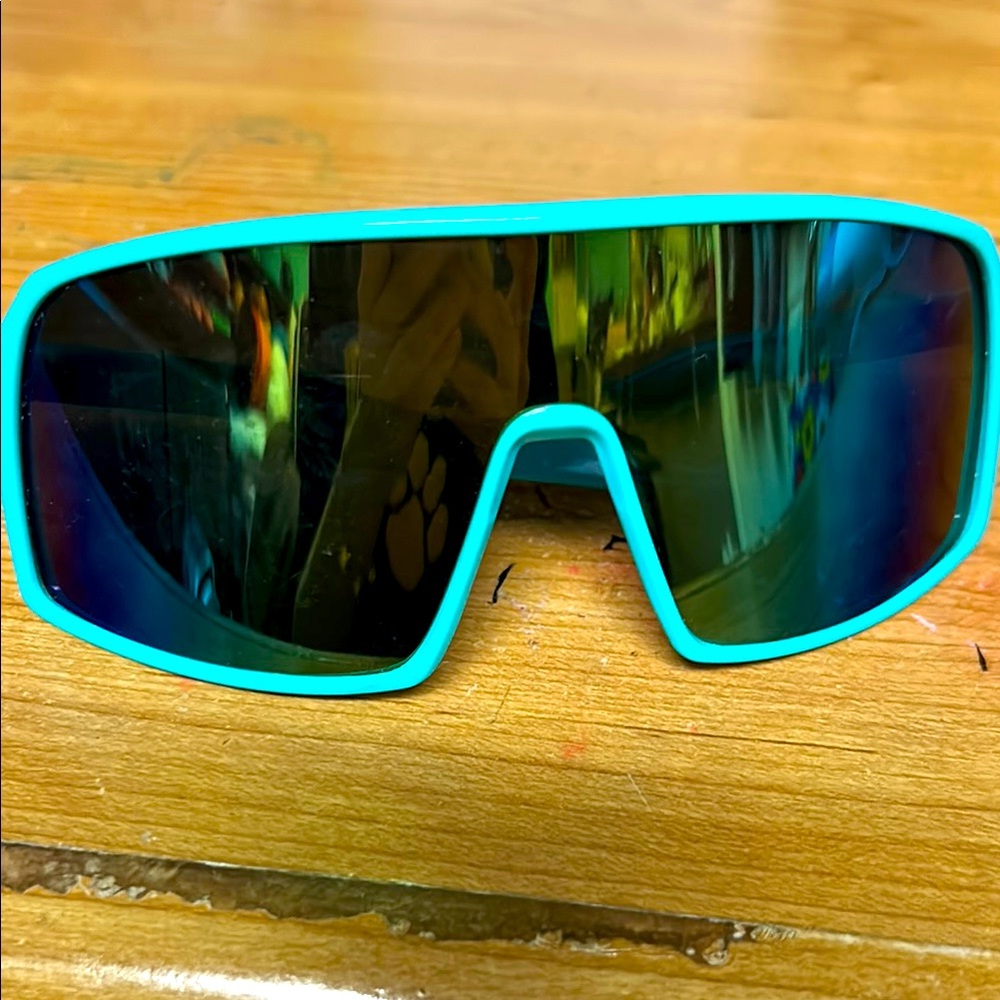 Teal Sunglasses with Reflective Lenses